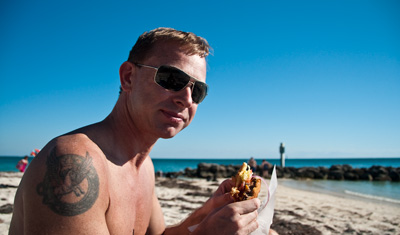Lasse på Fort Zachary Taylor Beach i Key West