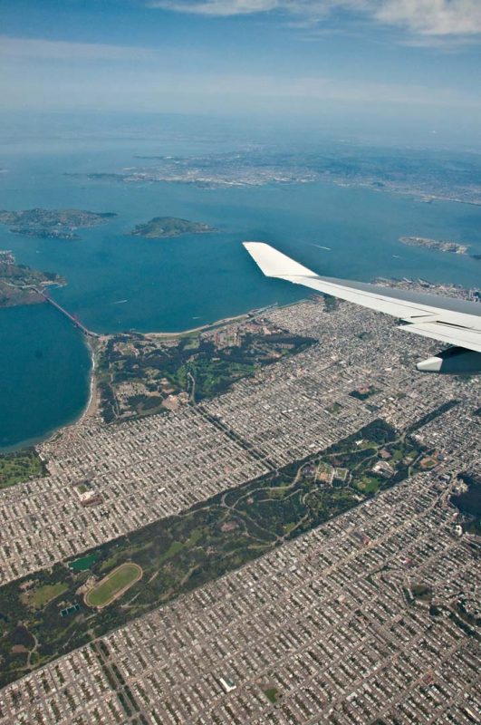 Utsikt vid inflygning till San Francisco
