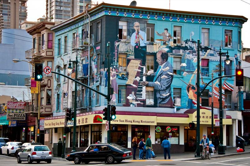 Vackert målat hus i San Francisco