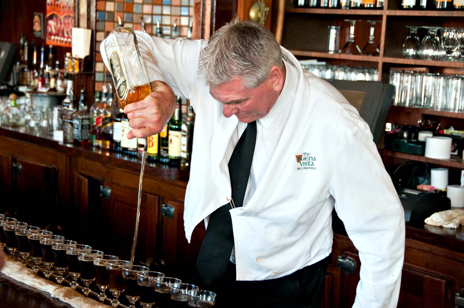 Adding Whisky to Irish Coffee at Buena Vista