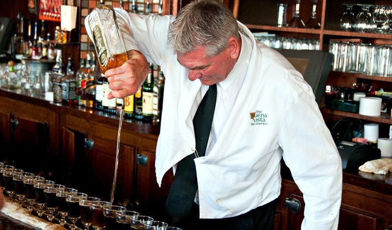 Adding Whisky to Irish Coffee at Buena Vista
