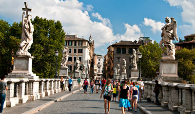 Ponte Sant'Angelo, once the Aelian Bridge or Pons Aelius