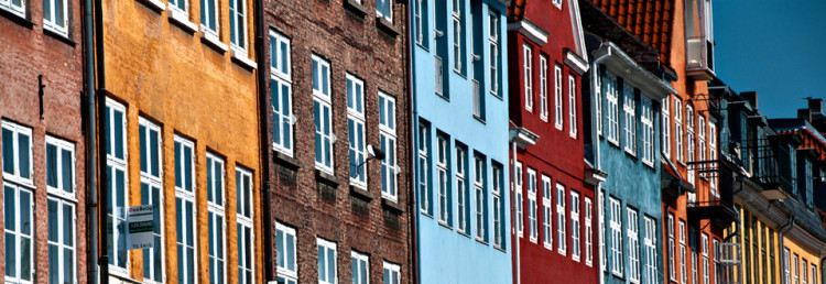 Danmark, hus i Nyhavn Köpenhamn