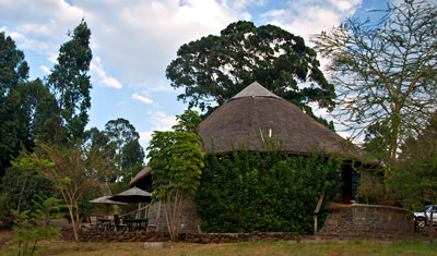 Maili Saba Camp huvudbyggnad med matsal och reception, Kenya