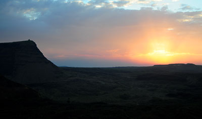 Solnedgång över Menengai kratern, Kenya