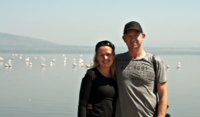Lasse och Anki i Lake Nakuru, Kenya