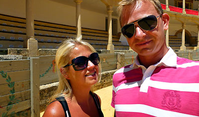 Anki & Lasse på Plaza de toros de Ronda, Ronda