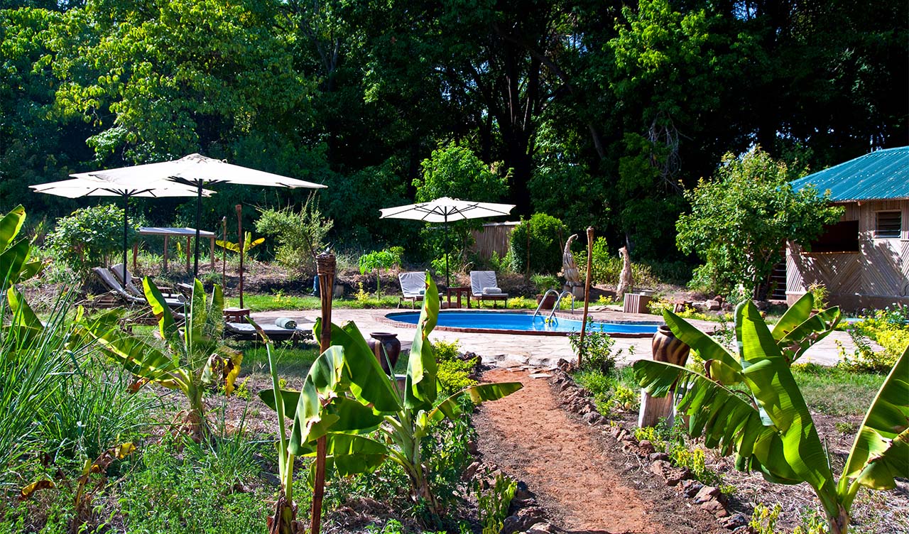 Poolen vid JK Murera Springs Eco Lodge