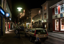Kväll längs Laugavegur, Reykjavik