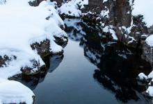 Ovanligt klart vatten vid Þingvellir nationalpark, Tingvalla Island