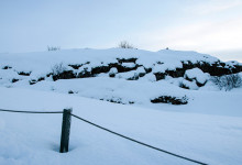 Snö och is vid Þingvellir nationalpark, Tingvalla Island