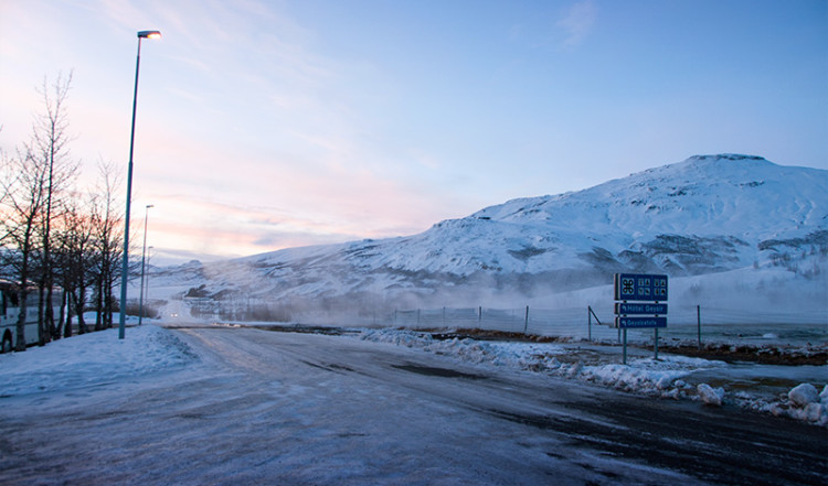 Vägen vid Geysir, Island