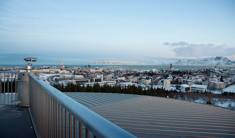 Utsiktsplats vid Perlan, Reykjavik Island