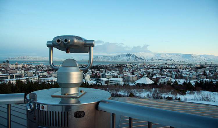 Utsiktskikare vid Perlan, Reykjavik Island