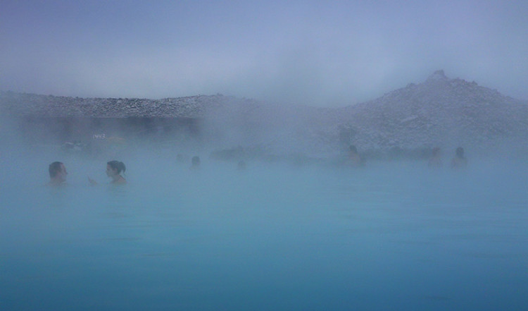 Dimman över Blå Lagunen, Grindavík Island
