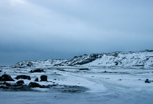 Vinter vid i Sólheimajökull, Island