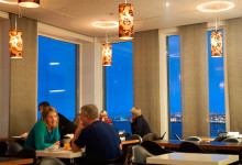 Centerhotel Arnarhvoll restaurang på översta våning, Reykjavik Island
