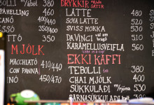 Meny på Cafe Kaffitar, Reykjavik Island