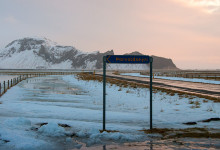 Väg längs Eyjafjallajökull vulkan Island
