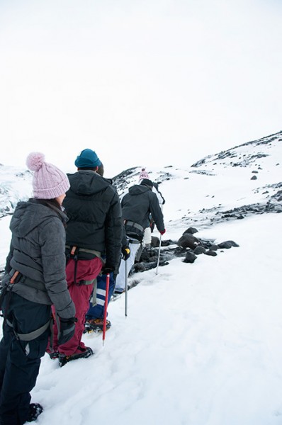 På led vid glaciär utflykt, Sólheimajökull, Island