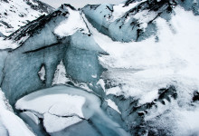 Islandskap på glaciär, Sólheimajökull, Island