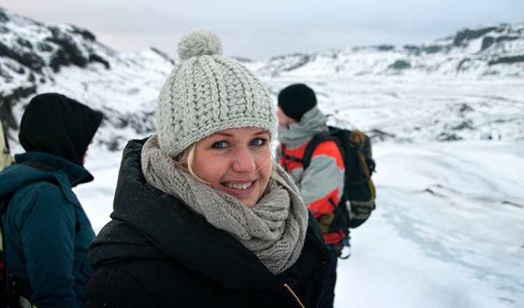 Anki på Sólheimajökull, Island
