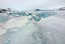 Berg och is på Sólheimajökull, Island
