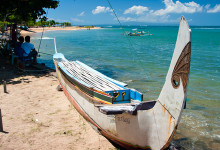 Båt vid Sanur strand, Bali