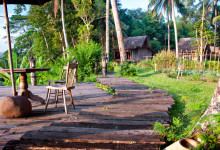 Omgivningarna sett från utsiktsplatsen på Bambu Indah, Ubud Bali