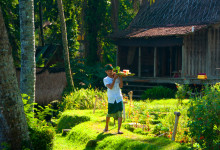 Frukost på väg till utsiktsplatsen, Bambu Indah Ubud