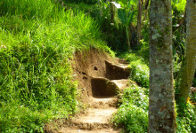 En trappa bland Tegallantang risterasser, Bali