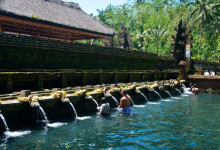 Purifying pool, renande bassängen vid Pura Tirtha Empul, Bali