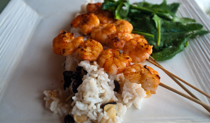 Sata Teriyaki på räkor, Indiana Kenanga Restaurant Nusa Lembongan