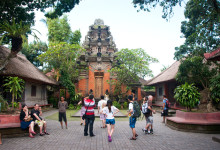Puri Saren Agung vid det kungliga palatset i Ubud Bali