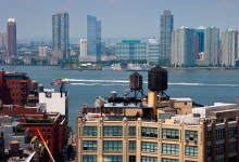 Utsikt över Hudson River, New York, från Soho
