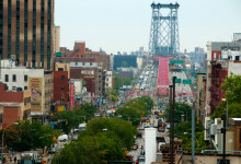 Williamsburg Bridge från svit på Nolitan Hotel, New York