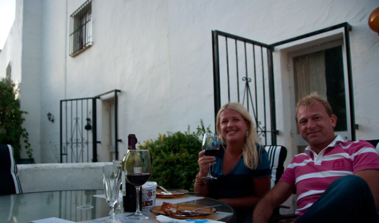 Middag i trädgården i Monte Viñas