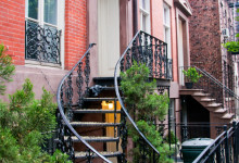 Trappa upp i bostadshus i West Village, New York City