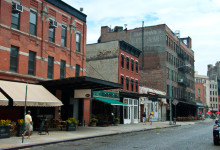 Gatuvy Gansevoort Street i Meatpackning, NYC
