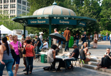 Ingång till tunnelbanestationen vid Union Square, New York