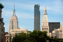 Empire State Building och andra skyskrapor sett från Union Square, New York