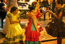 Flamencoklädda tjejer, Verbena de Santa Ana, Manilva