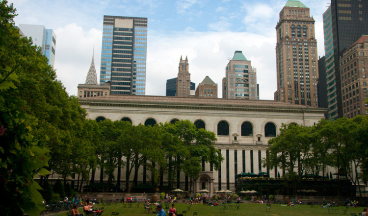 Bryant Park och New York Public Library