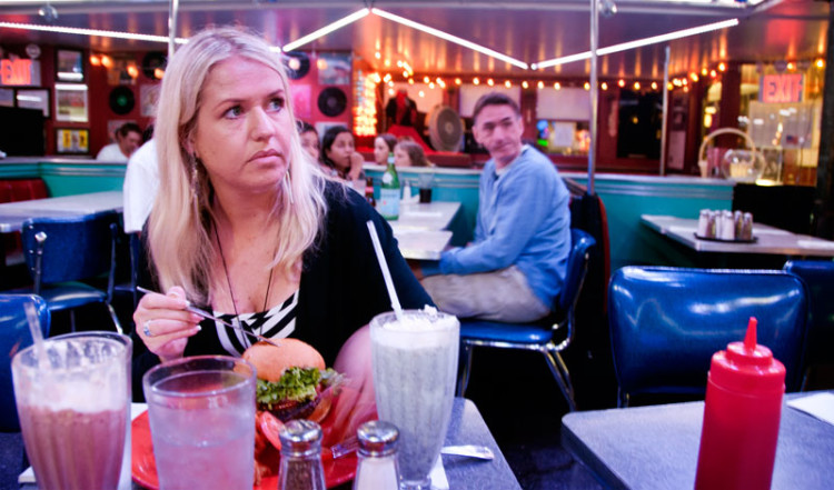Anki på Ellens Stardust Diner, New York