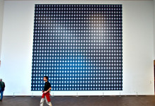 Modern konst på vägg i De Young Museum, Golden Gate Park San Francisco