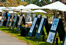 Tavlor längs Music Concourse, Golden Gate Park San Francisco