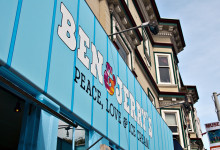 Ben & Jerrys skylt på Haight Street, San Francisco Kalifornien