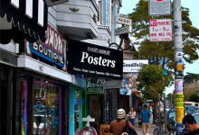 Benspark över Haight Street, San Francisco Californien