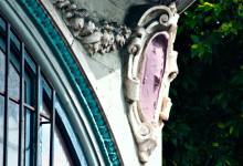 Dekoration på gamlat hus vid Haight Ashbury, San Francisco