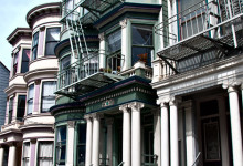 Gamla hus vid Haight Ashbury, San Francisco